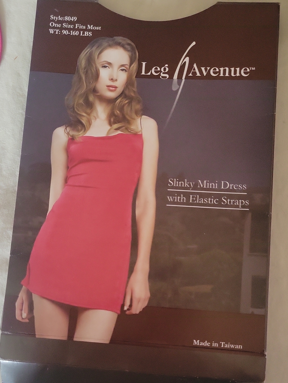 Leg Avenue Red Slinky Mini Dress with Elastic Straps
